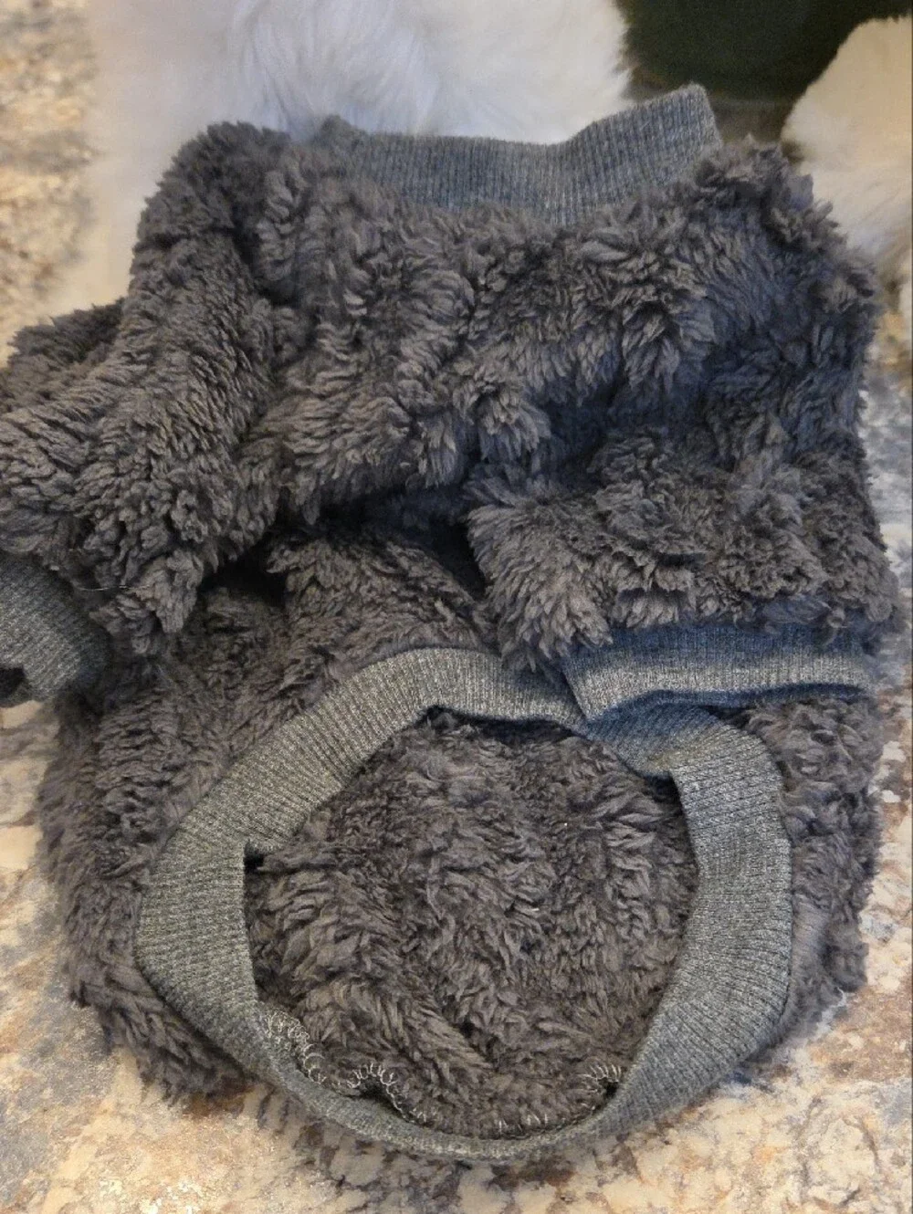 Plush Dog Sweaters- 2 SWEATERS Gray and Navy
